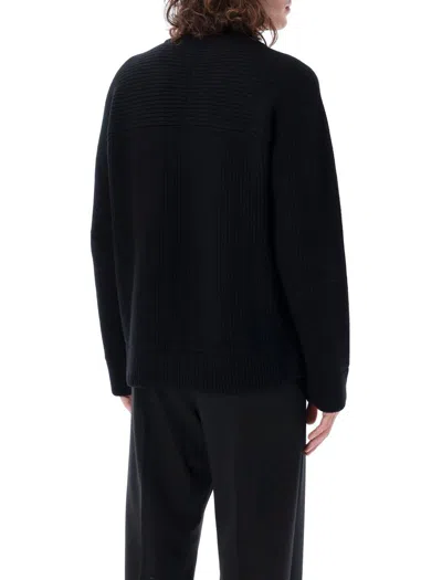 Valentino Men's Ribbed Sweater In Black