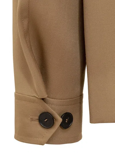 Lanvin Tailored Blouson With Logo In Brown