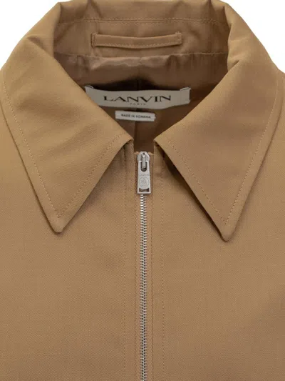 Lanvin Tailored Blouson With Logo In Brown