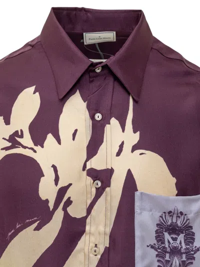 Pierre-louis Mascia Aloegots Floral-print Shirt In Purple