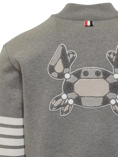 Thom Browne 4bar Crab Bomber In Grey