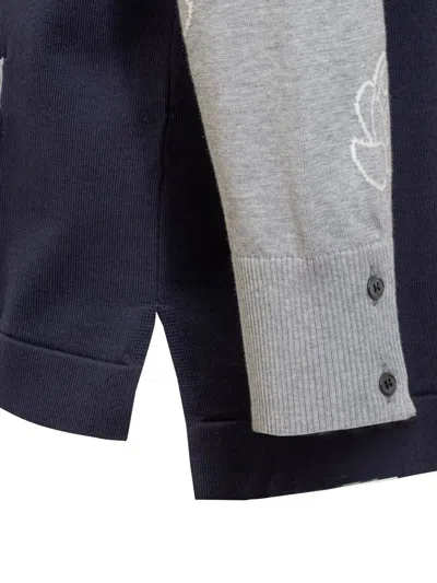 THOM BROWNE THOM BROWNE COTTON BIRDS AND FLOWERS CARDIGAN 