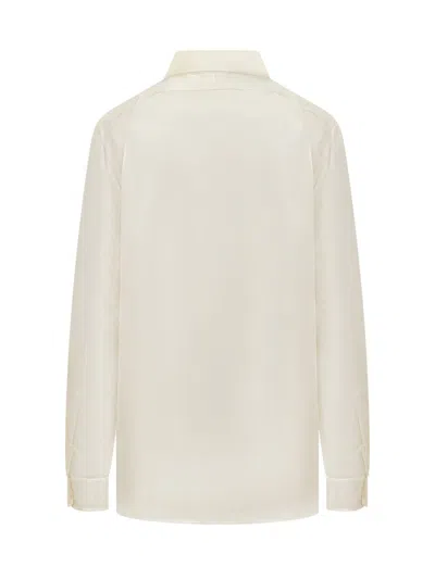 Tom Ford Silk Shirt With Pleated Detail In Yellow