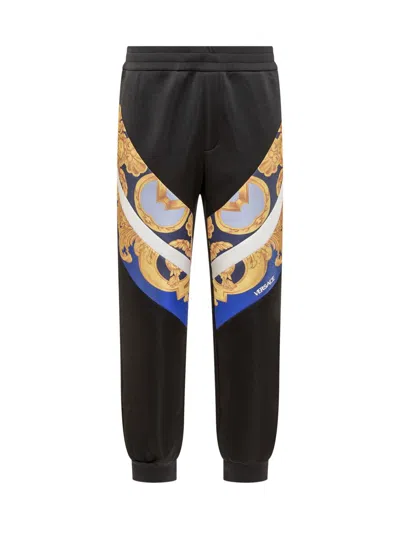 Versace Barocco Print Track Pants In Black