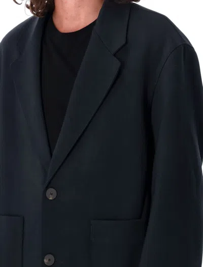 Studio Nicholson Vented Single-breasted Jacket With Front Pockets In Darkest Navy