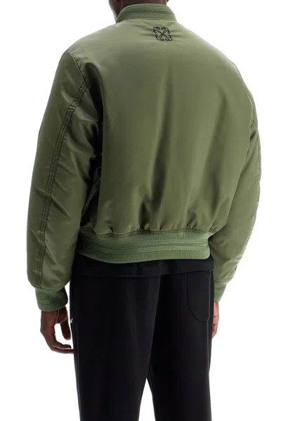 Off-white Padded Nylon Bomber Jacket In Brown