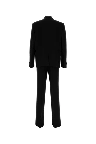 Gucci Wool Suit Double-breasted Design Structured Shoulders In Black