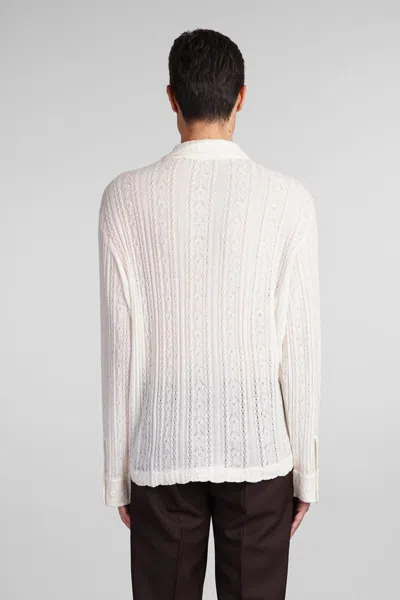 Séfr Ignacio Cotton Linen Checked Long Sleeve Shirt In Beige