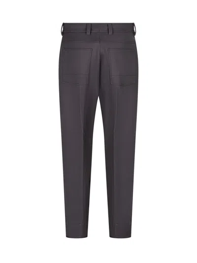 Zegna Wool-mohair Tailored Trousers In Grey