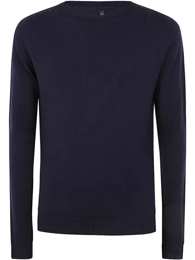 Md75 Wool Round Neck Pullover In Blue