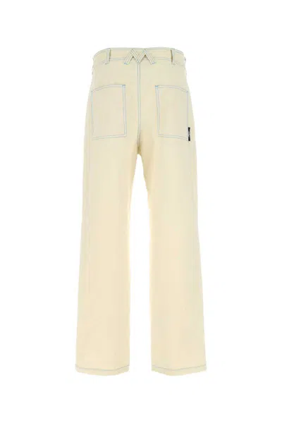 Msgm Cargo Pant With Wide-leg Silhouette And Multiple Pockets In White