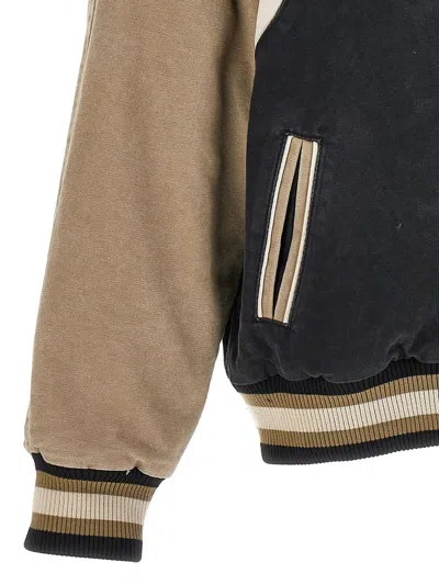 Rhude Logo-embroidered Canvas Bomber Jacket In Multicoloured