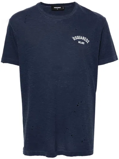 Dsquared2 Dsquared T Shirt With Logo In Blue