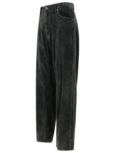 Dolce & Gabbana Charcoal Stretch Corduroy Pant In Black