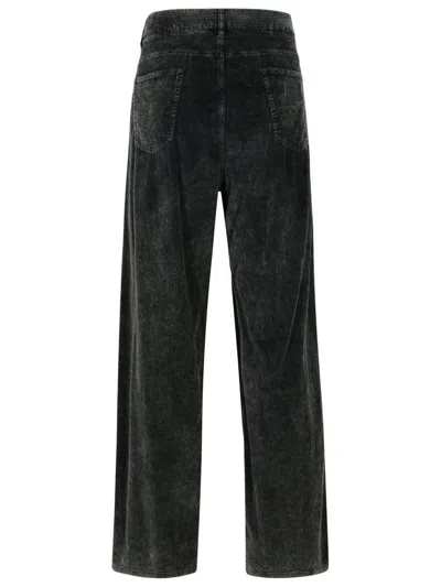 Dolce & Gabbana Charcoal Stretch Corduroy Pant In Black