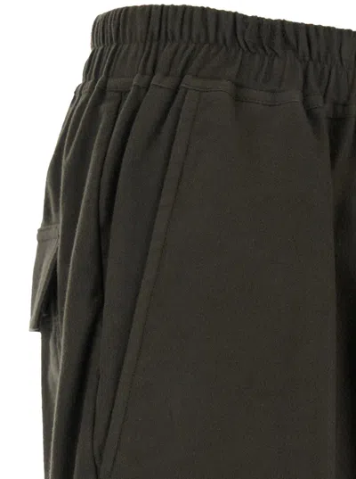 Rick Owens Green Drop-crotched Pants With Drawstring In Cotton Man In Green