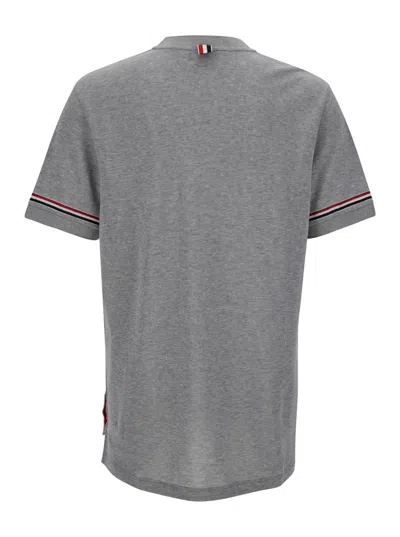 Thom Browne Grey Short Sleeve Crew Neck T-shirt In Cotton Man In Grey