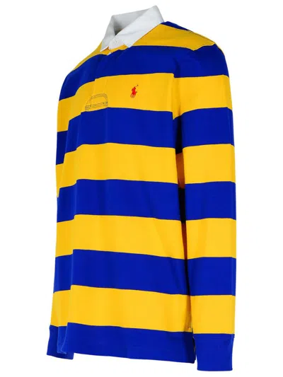 Polo Ralph Lauren The Iconic Rugby Shirt Man Polo Shirt Bright Blue Size L Cotton In Yellow
