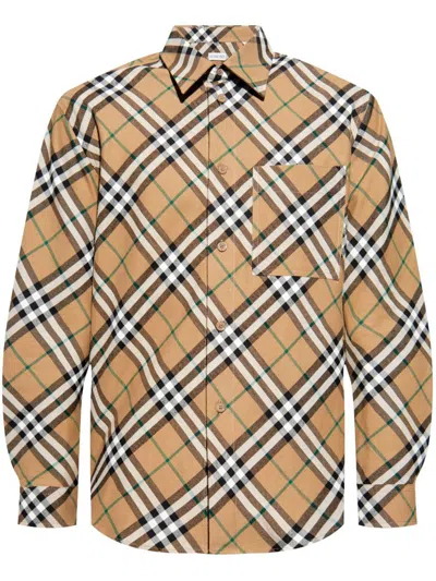 Burberry Check Print Cotton Shirt In Linden Ip Check