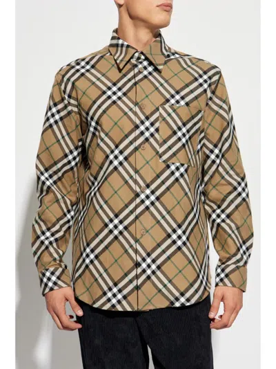 Burberry Check Print Cotton Shirt In Linden Ip Check