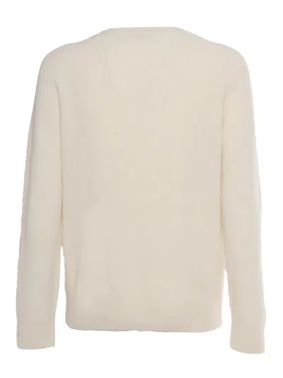 Ballantyne R Neck Pullover In White