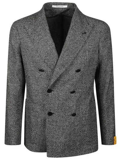 Tagliatore Herringbone Pattern Jacket In Brown