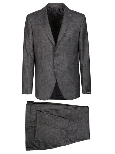 Tagliatore Check-pattern Wool Suit In Black