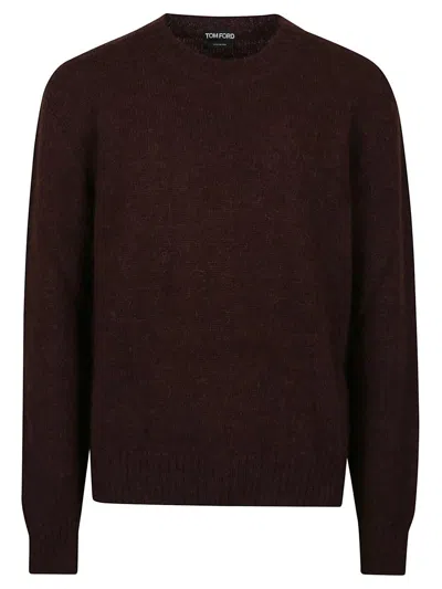 Tom Ford Long-sleeved Brushed Jumper In Black