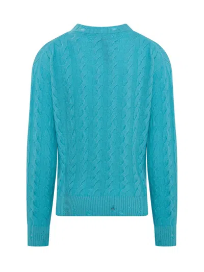 Laneus Cable-knit Jumper In Blue