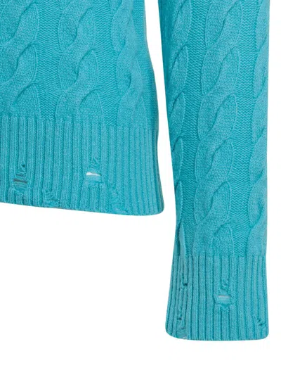 Laneus Cable-knit Jumper In Blue