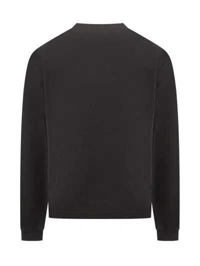 Palm Angels Cotton Oversize Crew Neck Sweatshirt In White