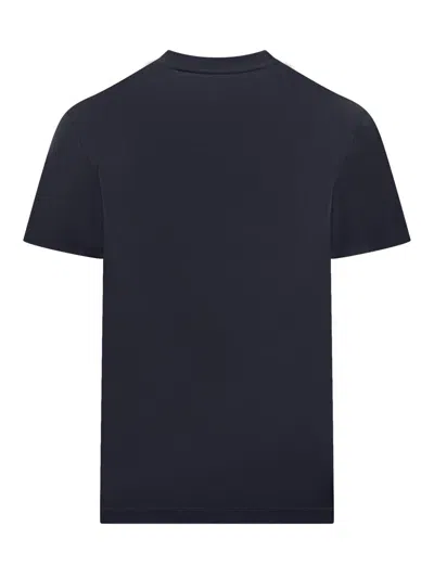 Versace Blue Crewneck T-shirt With 90's Logo Print In Blue