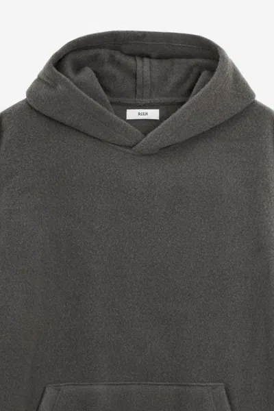 Rier Hooded Fleece Sweatshirt Men In Grey