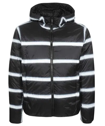 Givenchy Hooded Stripe-pattern Jacket In Black