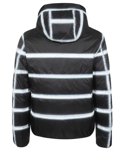 Givenchy Hooded Stripe-pattern Jacket In Black