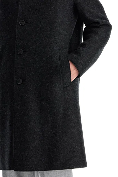 Shop Harris Wharf London Single-breasted Pressed Wool Coat In Grey