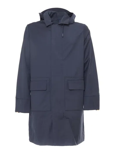 K-way Poirol Tech Wool Blend Down Jacket In Blue