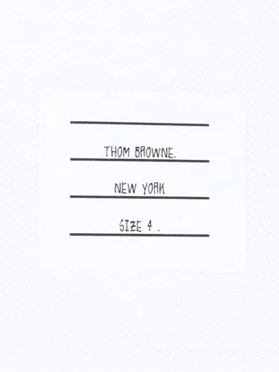 Thom Browne White Cotton T-shirt With Tricolor Stripe Detail