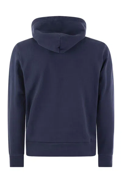 Polo Ralph Lauren Hooded Sweatshirt With Embroidered Pony In Navy