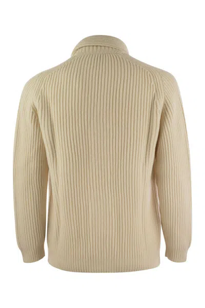 Fedeli Pure Cashmere Cardigan In Beige