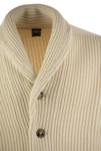 Fedeli Pure Cashmere Cardigan In Beige