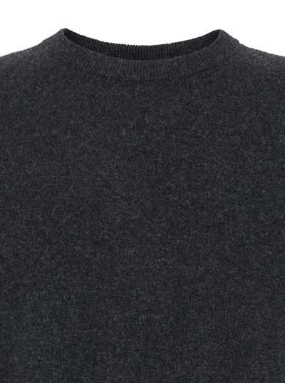 Theory Mens Maden Textured Relaxed-fit Wool Jumper Charcoal Melange In Grey