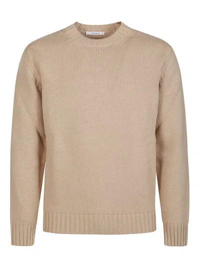 Kangra Cashmere Basic Round Neck Sweater In Brown