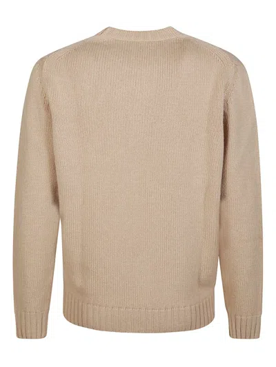 Kangra Cashmere Basic Round Neck Sweater In Brown