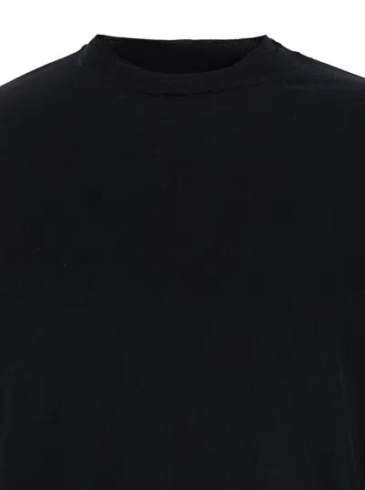 Low Brand Black Crew Neck Pullover In Virgin Wool Man In Black