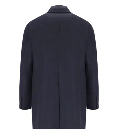 Manuel Ritz Melange Blue Coat In Blue