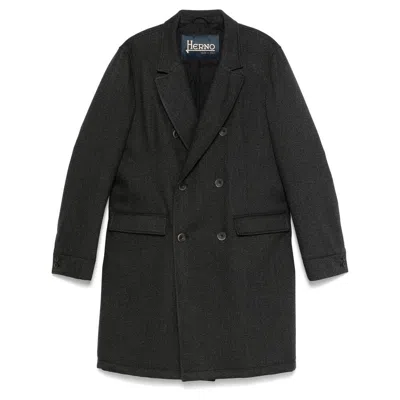 Herno Virgin Wool Coat In Multicolor