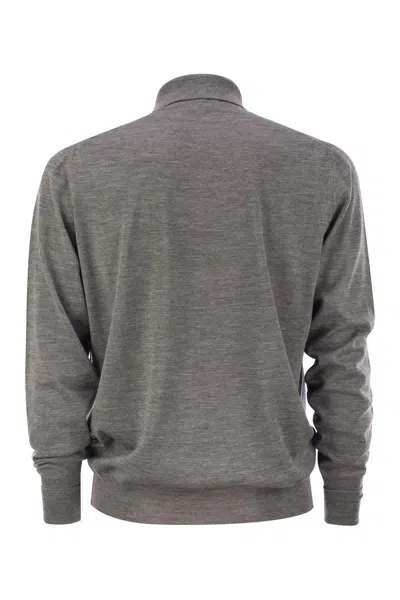 Pt Torino Wool Polo Shirt In Grey