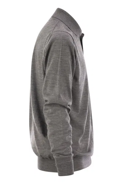 Pt Torino Wool Polo Shirt In Grey