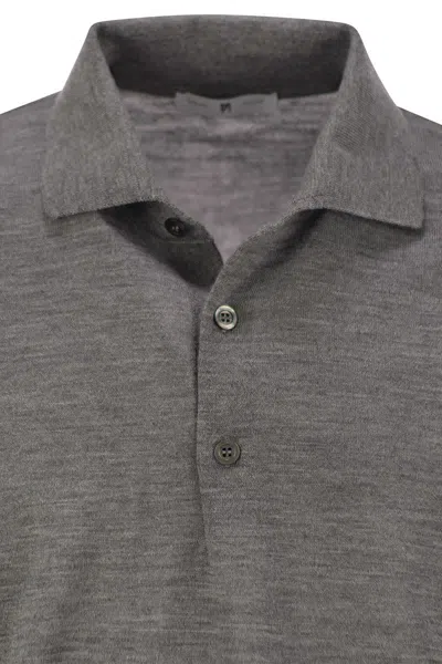 Pt Torino Wool Polo Shirt In Grey